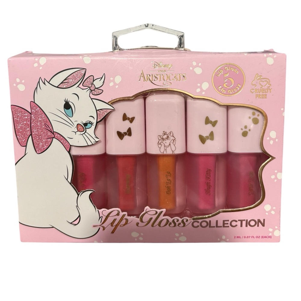 New Disney The Aristocats 5 Piece Lip Gloss Collection Cruelty Free